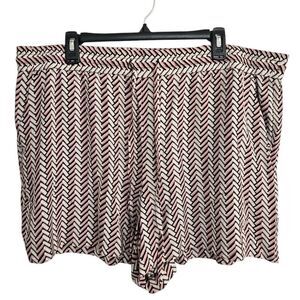 NWT Ann Taylor Loft Chevron Stripes Multicolor Pull On Drawstrings Shorts